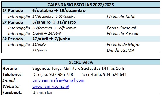Calendário Escolar 2022-2023
